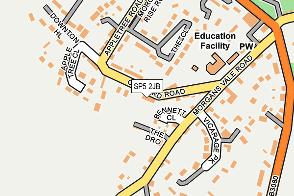 SP5 2JB map - OS OpenMap – Local (Ordnance Survey)