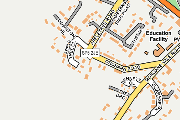 SP5 2JE map - OS OpenMap – Local (Ordnance Survey)