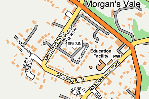 SP5 2JN map - OS OpenMap – Local (Ordnance Survey)