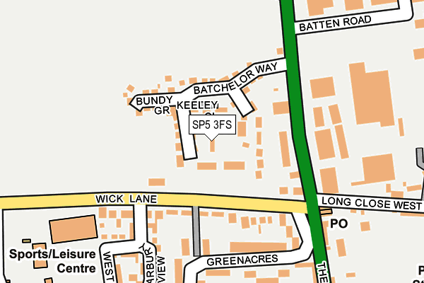 SP5 3FS map - OS OpenMap – Local (Ordnance Survey)