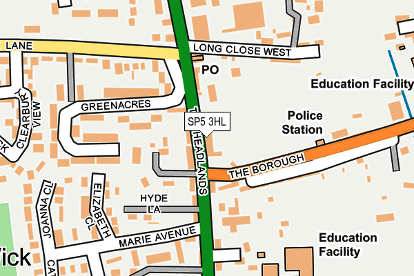 SP5 3HL map - OS OpenMap – Local (Ordnance Survey)