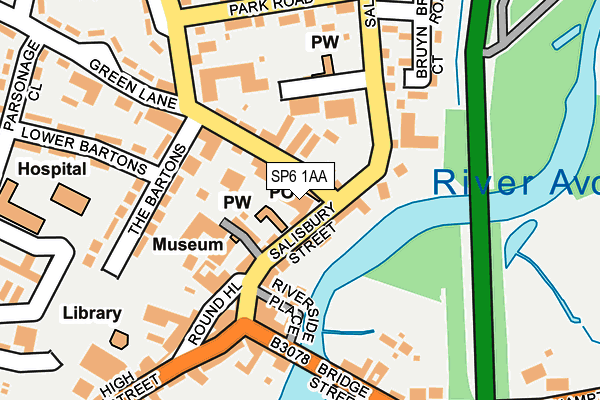 SP6 1AA map - OS OpenMap – Local (Ordnance Survey)