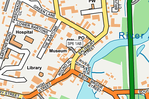 SP6 1AB map - OS OpenMap – Local (Ordnance Survey)