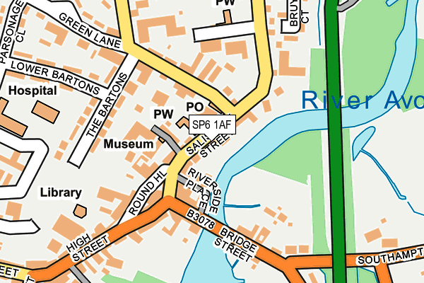 SP6 1AF map - OS OpenMap – Local (Ordnance Survey)