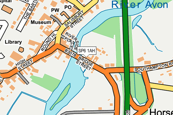 SP6 1AH map - OS OpenMap – Local (Ordnance Survey)