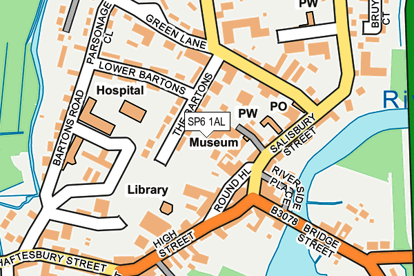 SP6 1AL map - OS OpenMap – Local (Ordnance Survey)