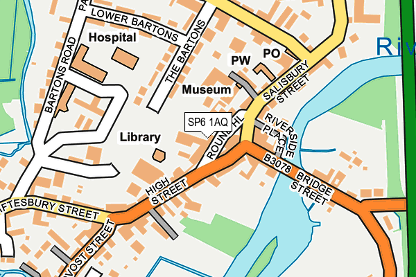 SP6 1AQ map - OS OpenMap – Local (Ordnance Survey)