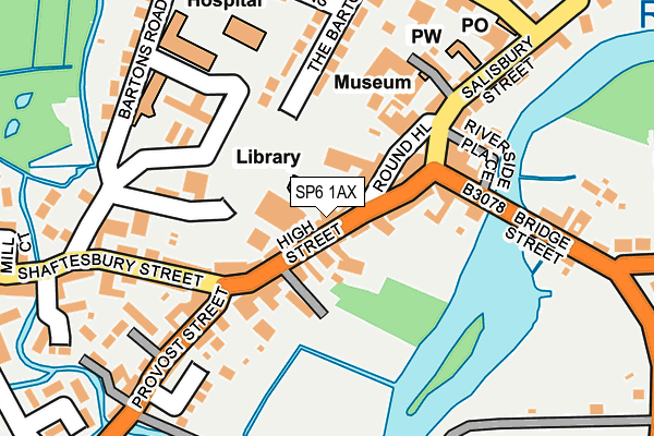 SP6 1AX map - OS OpenMap – Local (Ordnance Survey)