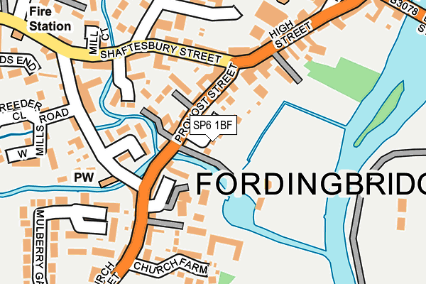 SP6 1BF map - OS OpenMap – Local (Ordnance Survey)