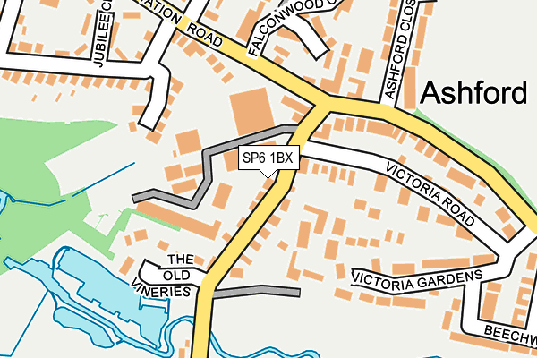 SP6 1BX map - OS OpenMap – Local (Ordnance Survey)