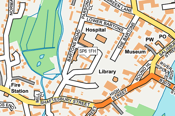 SP6 1FH map - OS OpenMap – Local (Ordnance Survey)