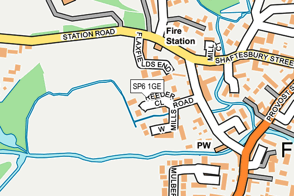 SP6 1GE map - OS OpenMap – Local (Ordnance Survey)