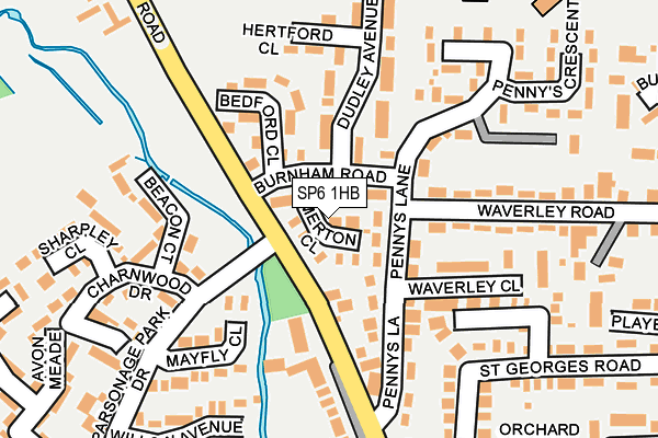 SP6 1HB map - OS OpenMap – Local (Ordnance Survey)