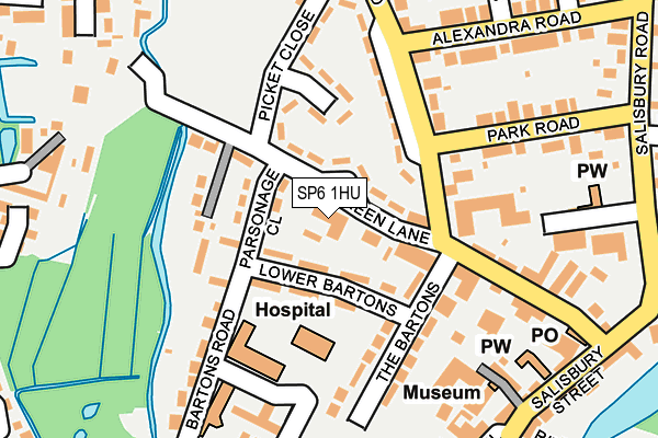 SP6 1HU map - OS OpenMap – Local (Ordnance Survey)