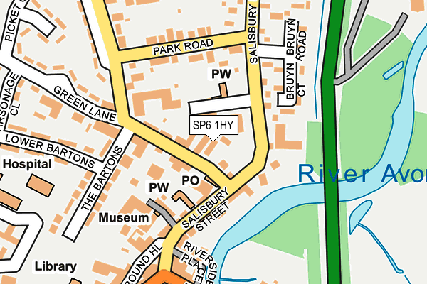 SP6 1HY map - OS OpenMap – Local (Ordnance Survey)