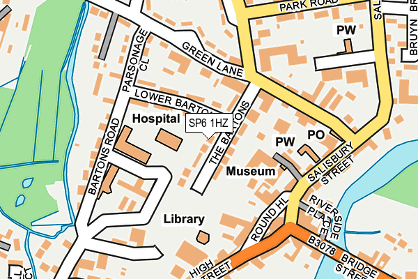 SP6 1HZ map - OS OpenMap – Local (Ordnance Survey)