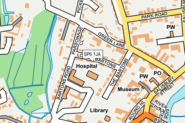 SP6 1JA map - OS OpenMap – Local (Ordnance Survey)