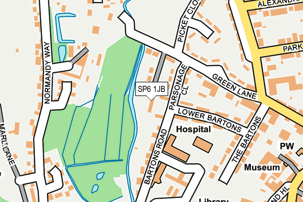 SP6 1JB map - OS OpenMap – Local (Ordnance Survey)