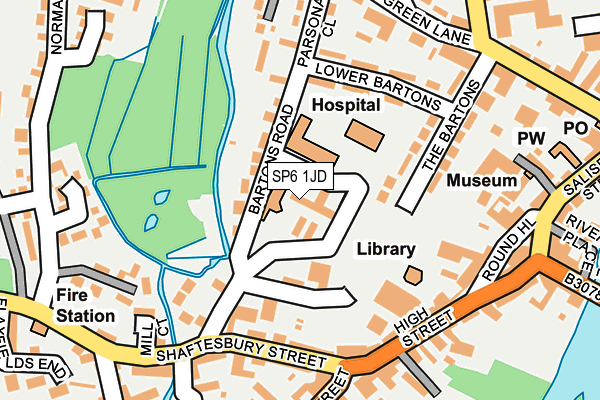 SP6 1JD map - OS OpenMap – Local (Ordnance Survey)