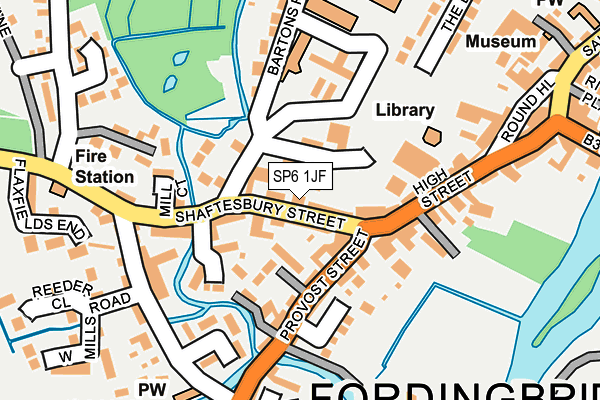 SP6 1JF map - OS OpenMap – Local (Ordnance Survey)