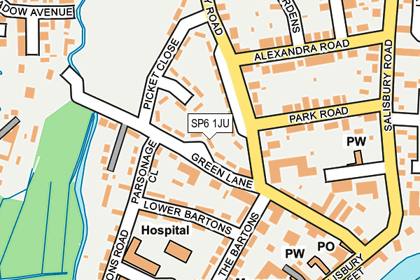 SP6 1JU map - OS OpenMap – Local (Ordnance Survey)