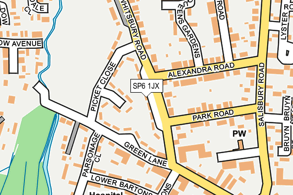 SP6 1JX map - OS OpenMap – Local (Ordnance Survey)