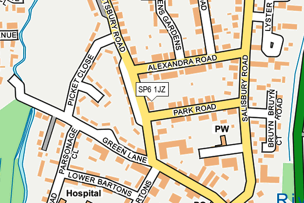 SP6 1JZ map - OS OpenMap – Local (Ordnance Survey)