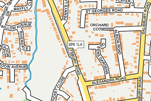SP6 1LA map - OS OpenMap – Local (Ordnance Survey)