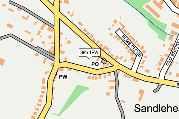 SP6 1PW map - OS OpenMap – Local (Ordnance Survey)