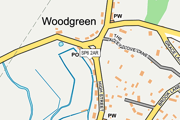 SP6 2AR map - OS OpenMap – Local (Ordnance Survey)