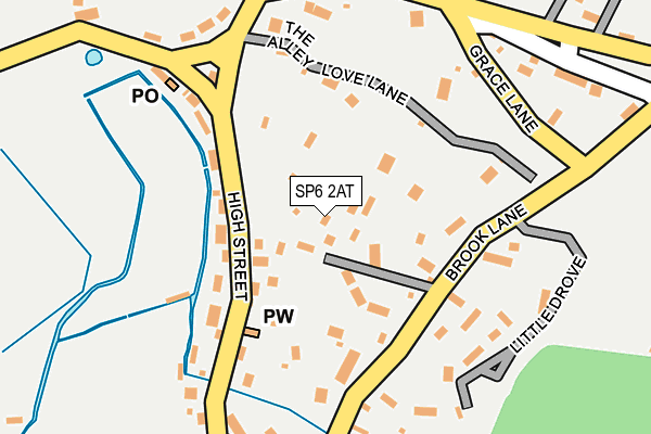 SP6 2AT map - OS OpenMap – Local (Ordnance Survey)