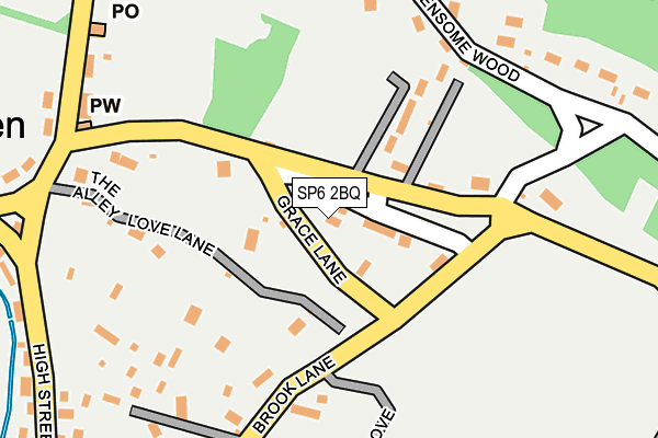 SP6 2BQ map - OS OpenMap – Local (Ordnance Survey)