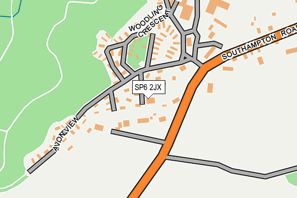 SP6 2JX map - OS OpenMap – Local (Ordnance Survey)