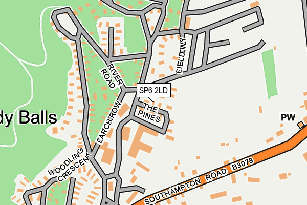 SP6 2LD map - OS OpenMap – Local (Ordnance Survey)