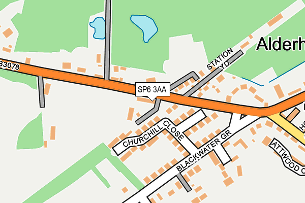 SP6 3AA map - OS OpenMap – Local (Ordnance Survey)