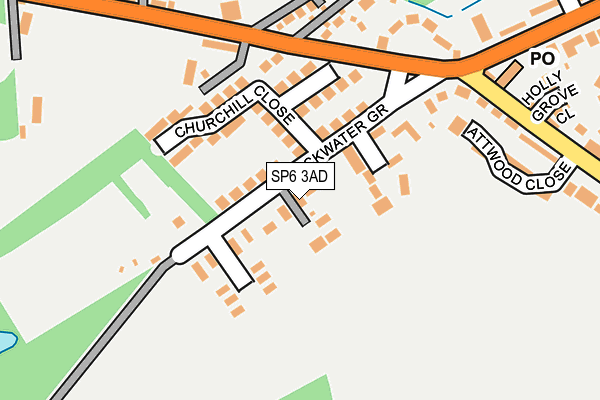 SP6 3AD map - OS OpenMap – Local (Ordnance Survey)