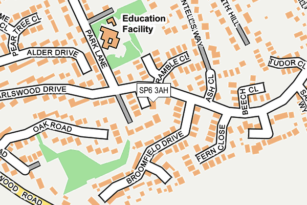 SP6 3AH map - OS OpenMap – Local (Ordnance Survey)