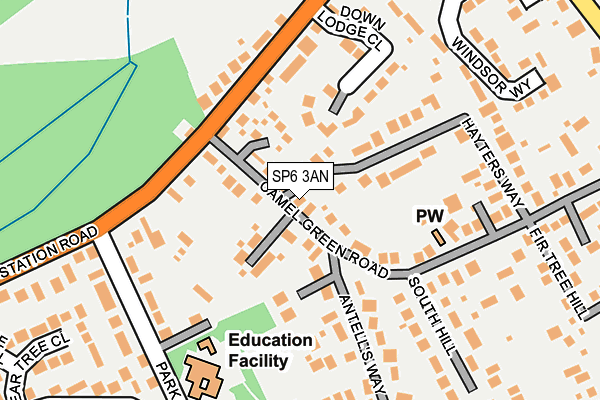 SP6 3AN map - OS OpenMap – Local (Ordnance Survey)