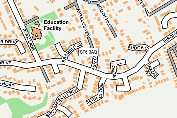 SP6 3AQ map - OS OpenMap – Local (Ordnance Survey)