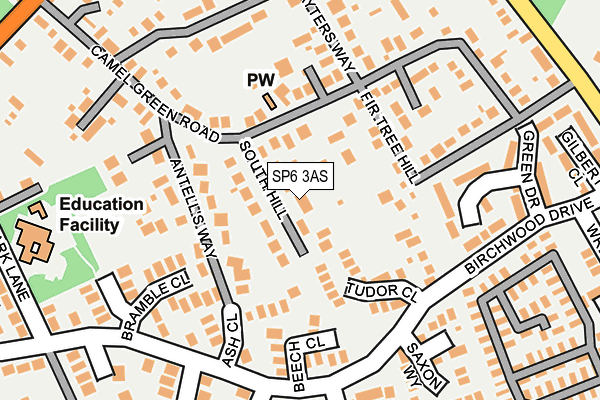 SP6 3AS map - OS OpenMap – Local (Ordnance Survey)