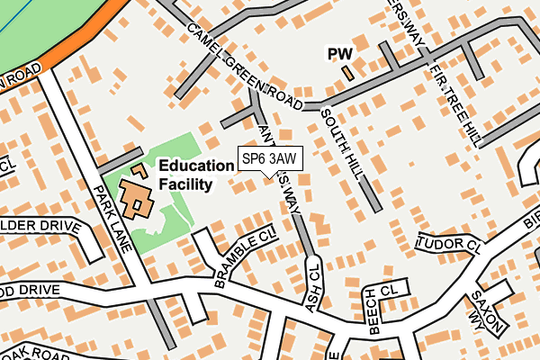 SP6 3AW map - OS OpenMap – Local (Ordnance Survey)