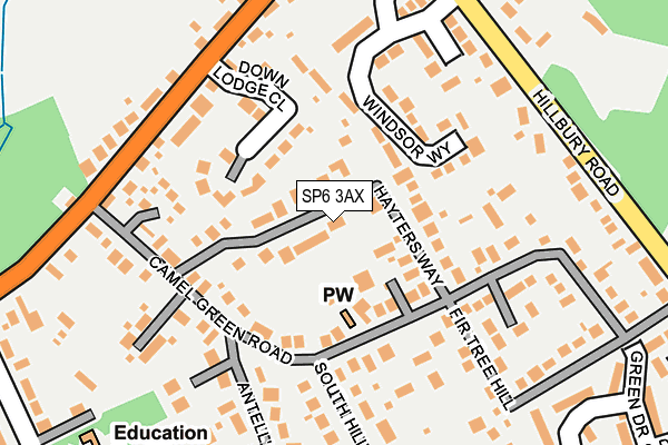 SP6 3AX map - OS OpenMap – Local (Ordnance Survey)