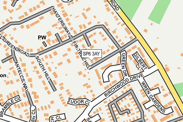 SP6 3AY map - OS OpenMap – Local (Ordnance Survey)