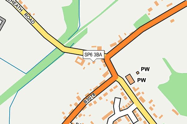 SP6 3BA map - OS OpenMap – Local (Ordnance Survey)