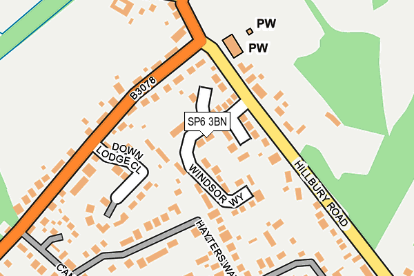 SP6 3BN map - OS OpenMap – Local (Ordnance Survey)