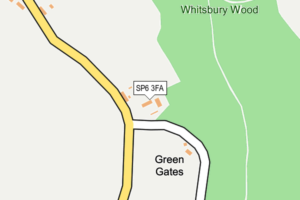 SP6 3FA map - OS OpenMap – Local (Ordnance Survey)