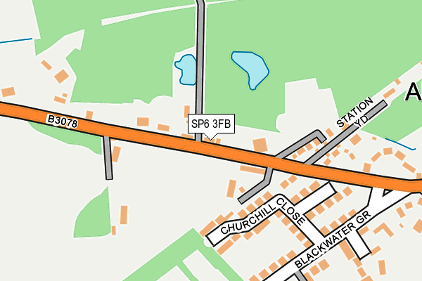 SP6 3FB map - OS OpenMap – Local (Ordnance Survey)