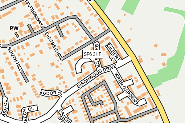 SP6 3HF map - OS OpenMap – Local (Ordnance Survey)