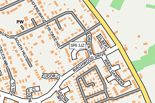 SP6 3JZ map - OS OpenMap – Local (Ordnance Survey)
