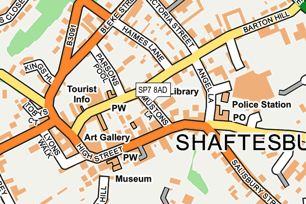 SP7 8AD map - OS OpenMap – Local (Ordnance Survey)